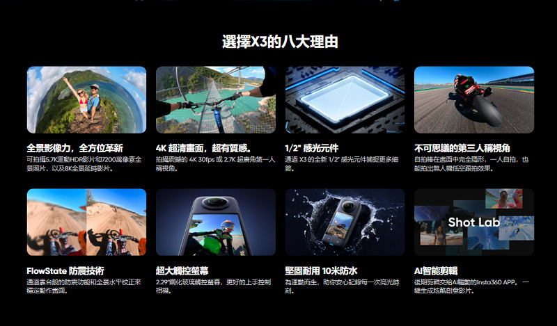 Insta360 X3 全景運動相機台灣公司貨懷爸瘋科技