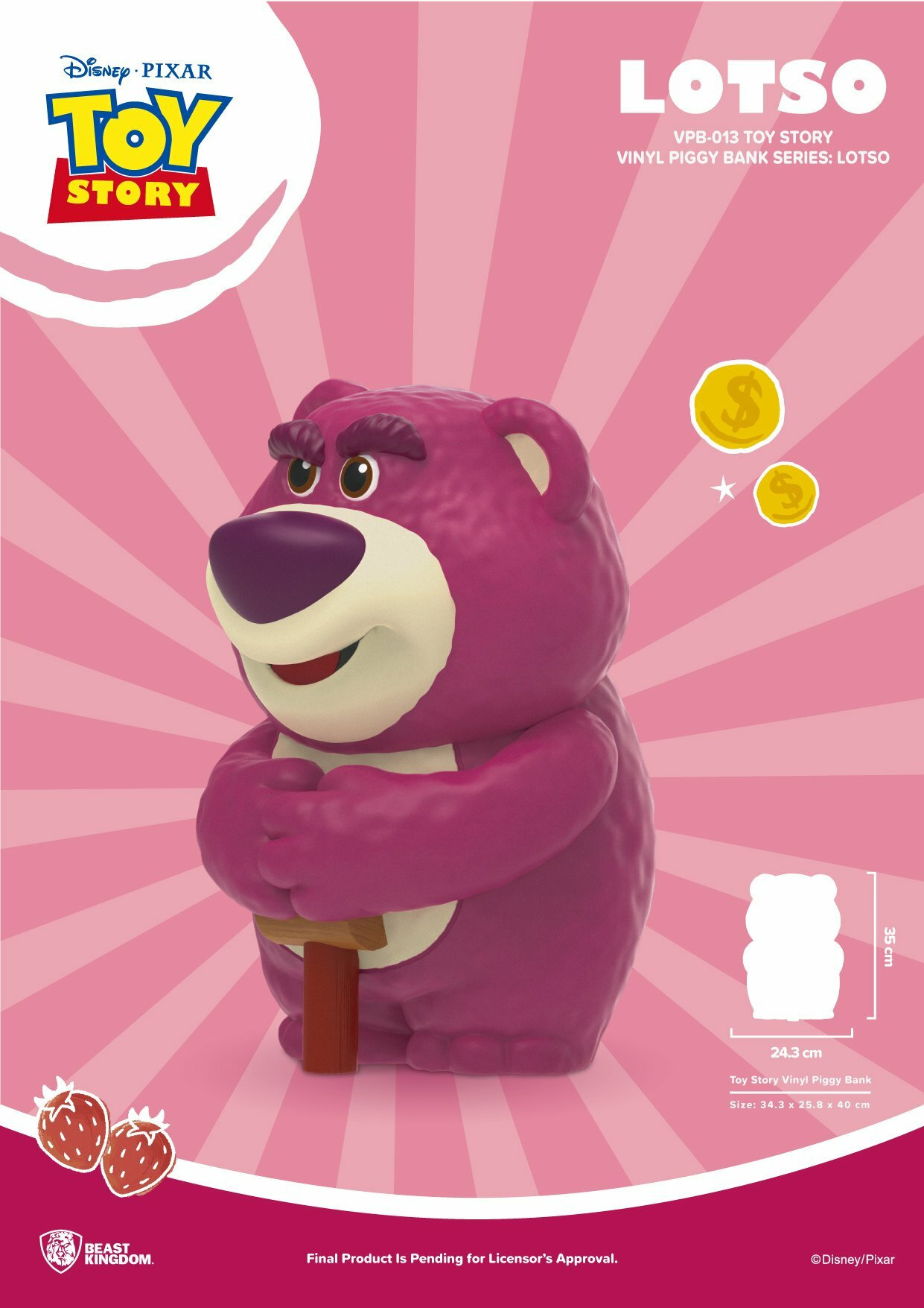 玩具總動員系列 大型搪膠存錢筒 熊抱哥款