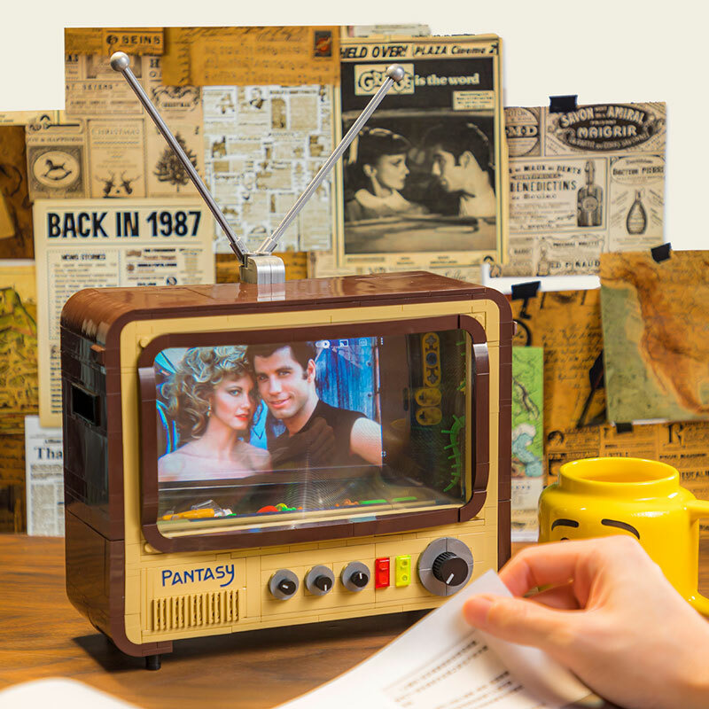 PANTASY 復古1960年代電視機 DIY拼裝積木