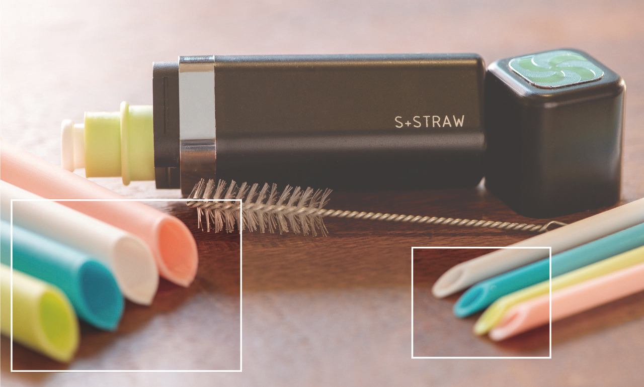 S+ Straw 環保吸管斜口設計，能夠輕鬆戳開封膜