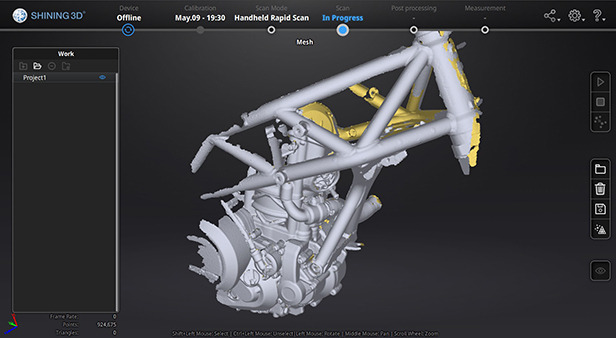 3D掃描客製化改裝摩托車散熱器