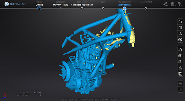 3D掃描客製化改裝摩托車散熱器
