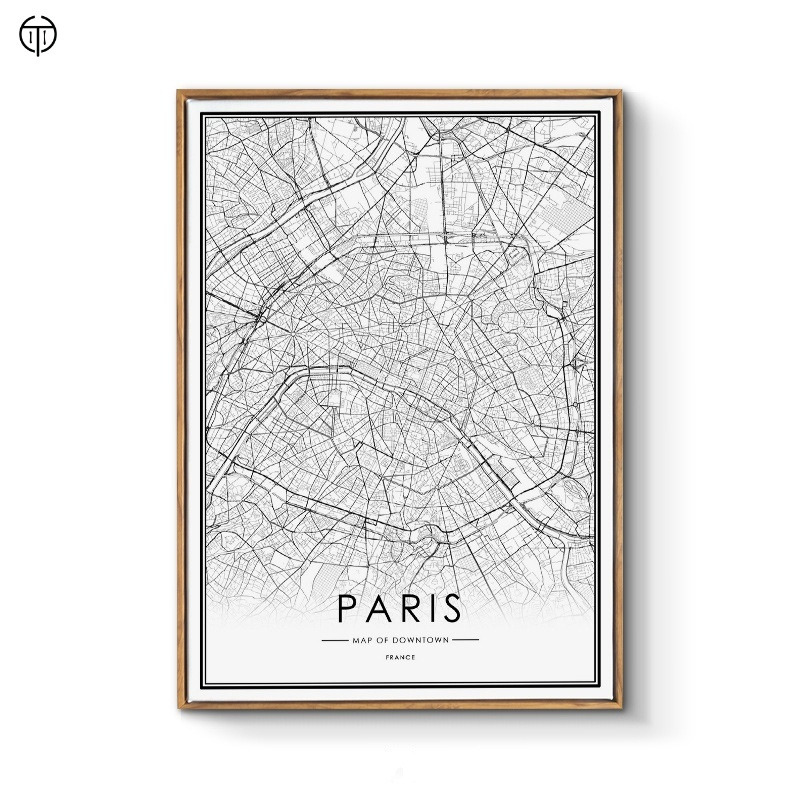 巴黎地圖掛畫