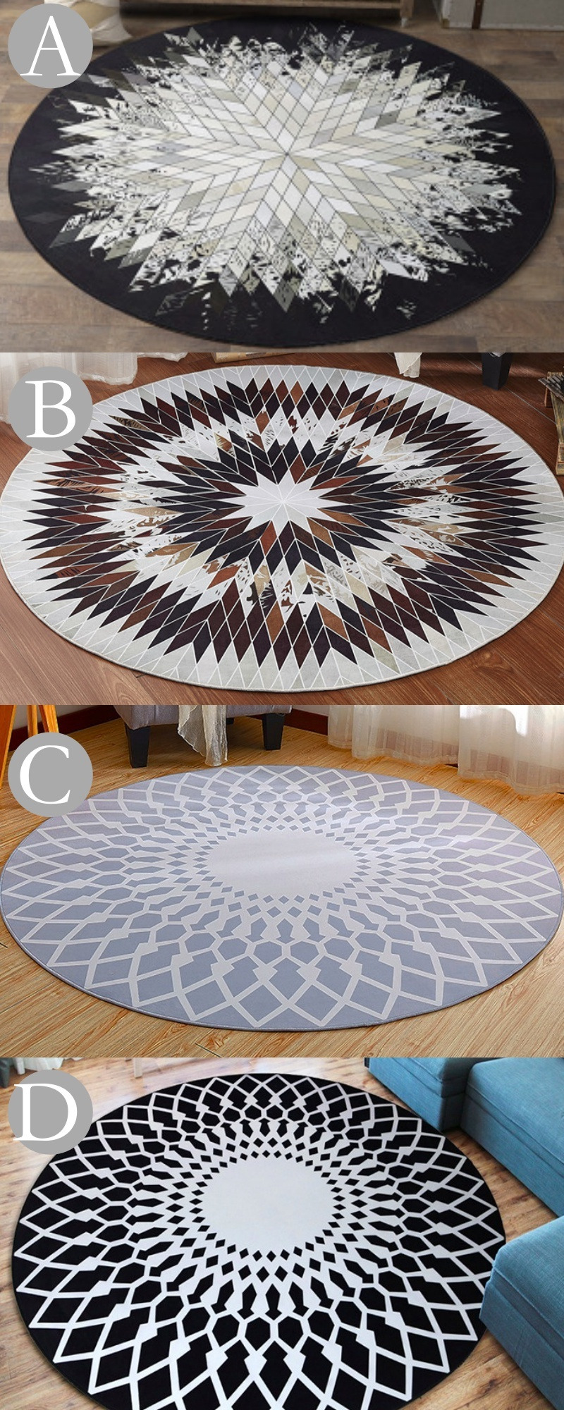 北歐風圓形地毯