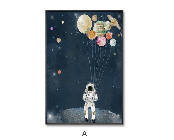 太空人掛畫兒童房裝飾畫