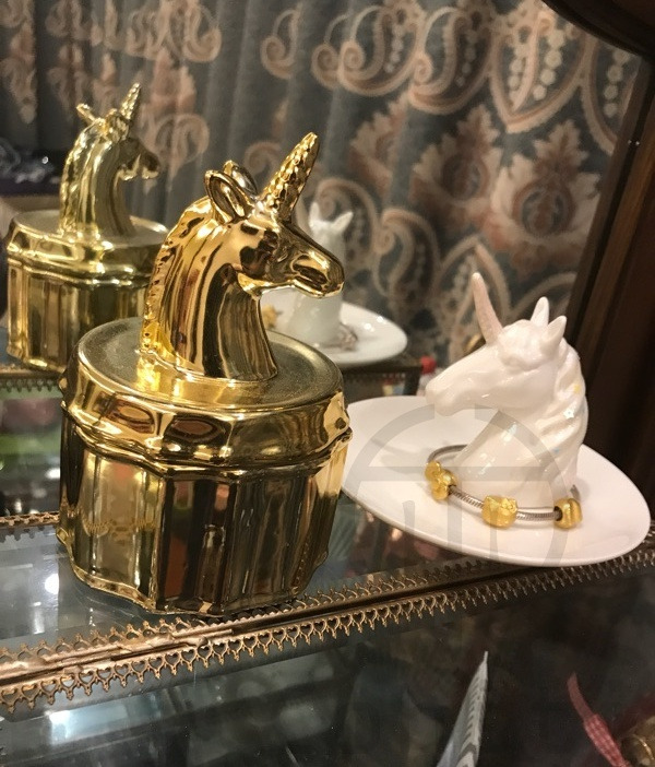 金色獨角獸裝飾收納盒