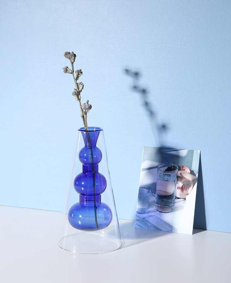 燒瓶花瓶玻璃花器北歐風花瓶