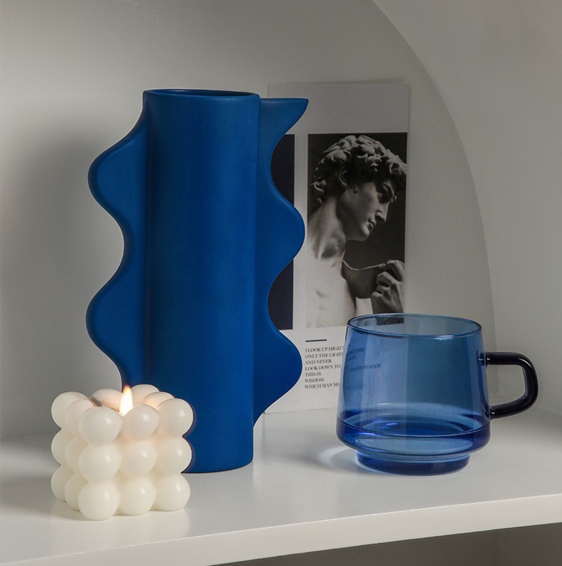 克萊因藍花器陶瓷花瓶
