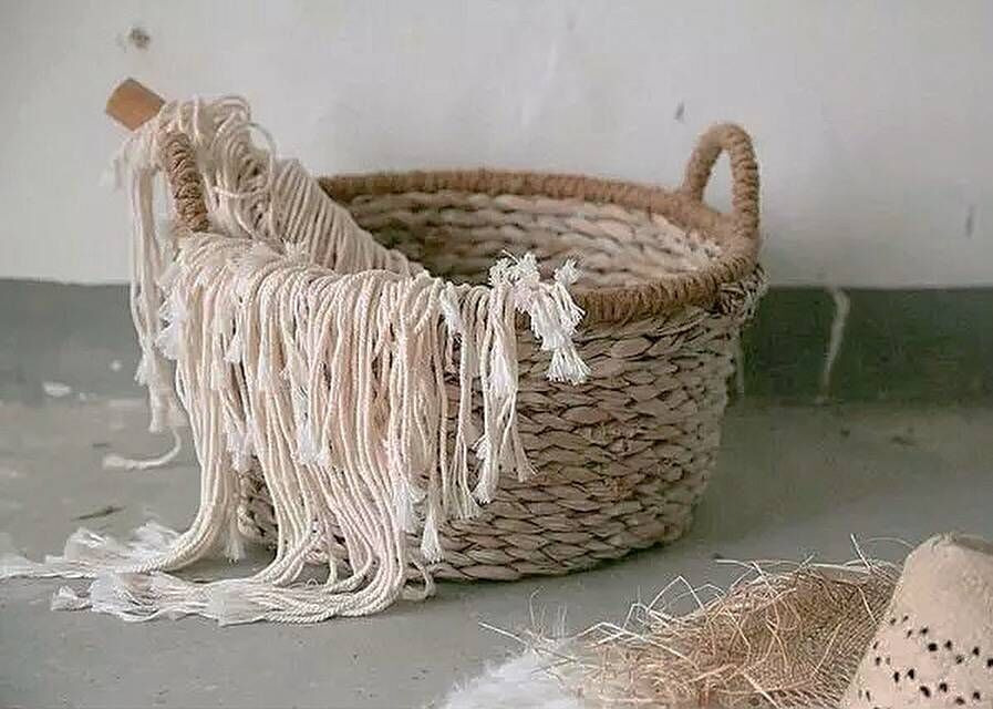 北歐風編織海草籃洗衣籃