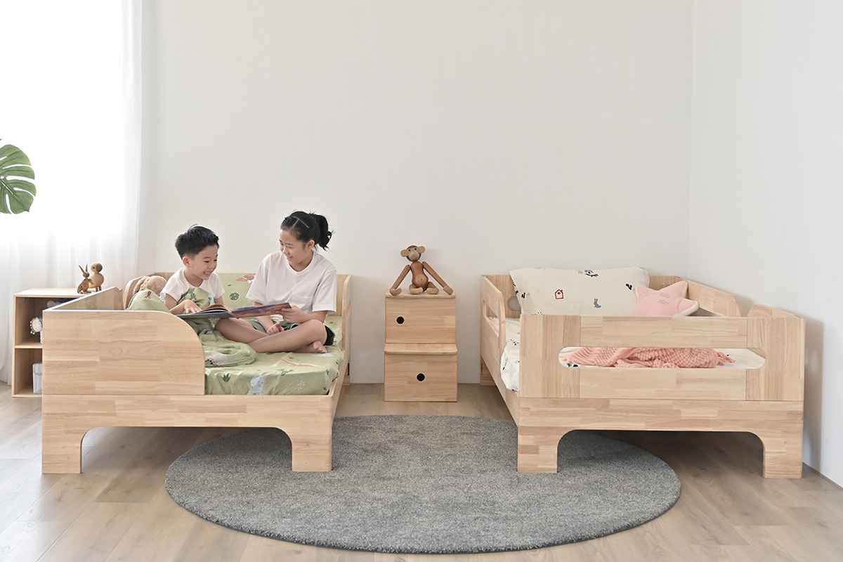 好眠城兒童實木床組 兩張加大單人床